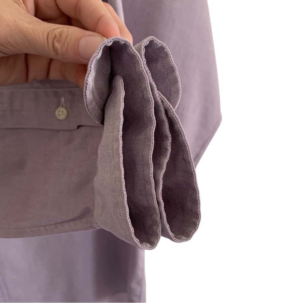 Ralph Lauren Lavender “Yarmouth” 100% Cotton Pinpoint Oxford Shirt - Picture 9 of 10